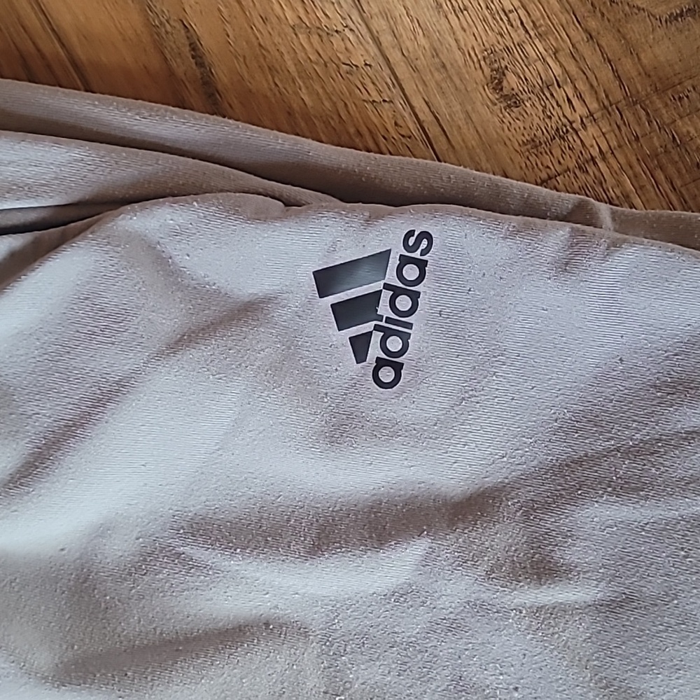 Adidas Basketball Club Light Gray Sweatpants, Size L, Pockets, Fleece Lined - Picture 2 of 4
